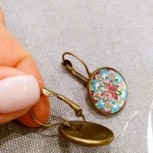 Vibrant Bohemian Round Drop Earrings - Picture 2 of 3